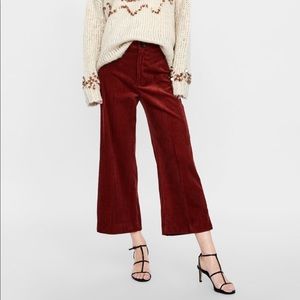 Zara corduroy wide leg pants
